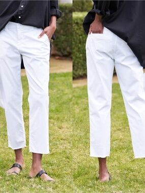 Frank & Eileen Wicklow White Cotton Cropped Pants M (10)